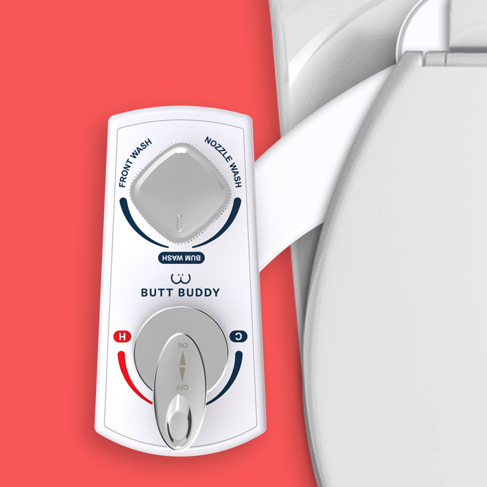 BUTT BUDDY Spa Bidet Attachment (2 Pack) – Non-Electric Fresh Water Sprayer With Dual Nozzle – Easy Install Toilet Seat Bidet For Warm & Cool Cleaning