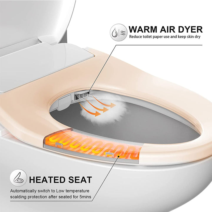 Butt Buddy Suite Smart Bidet Toilet Seat Attachment Fresh Water Sprayer Toilet Seat and Air Dryer Temperature Control Image In My Bathroom IMB