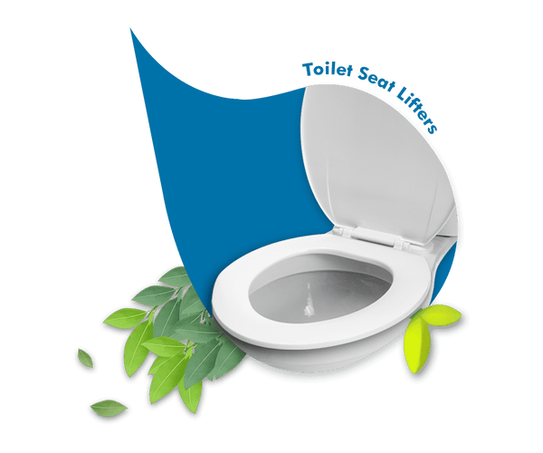 Butt Buddy Bidet Toilet Attachment Handy Handle Toilet Seat Lifter Product Listing Attached To Toilet Seat Side View With Leaves Banner Images