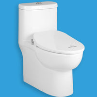 Butt Buddy Suite Smart Bidet Toilet Seat Attachment Fresh Water Sprayer Full Bidet Closed Lid On Toilet Front Image In My Bathroom IMB