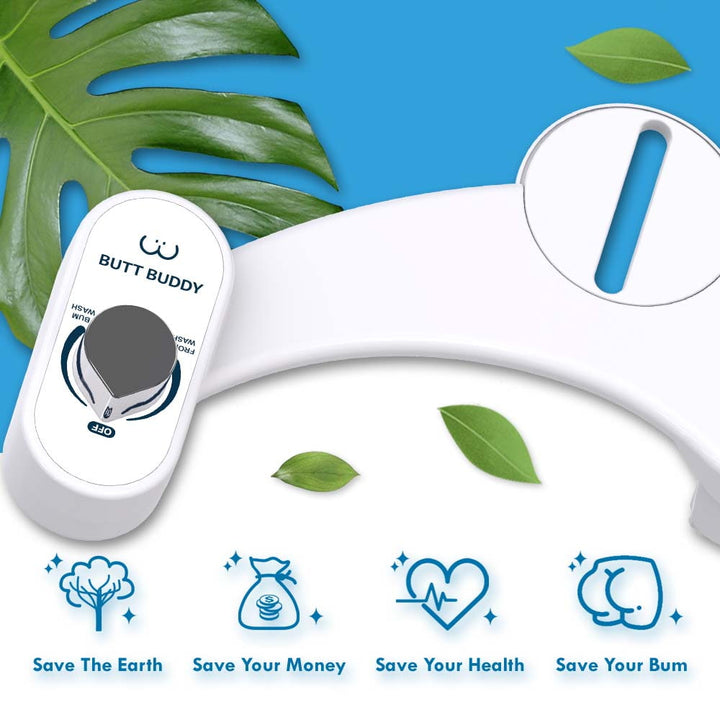 Butt Buddy Duo Bidet Toilet Attachment Fresh Water Sprayer Save The Earth Save Your Money Save Your Health Save Your Bum Image In My Bathroom IMB