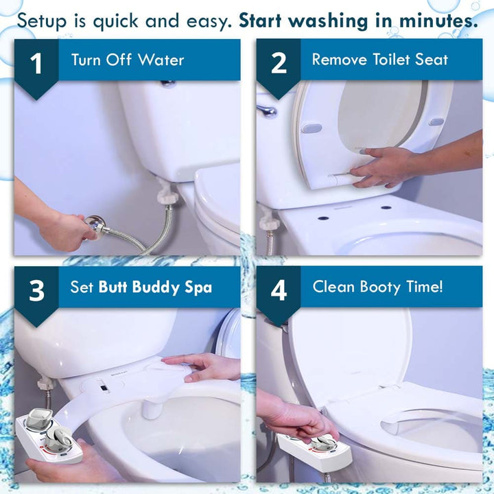 Butt Buddy Spa Bidet Toilet Attachment Warm and Cool Fresh Water Sprayer Setup Installation Quick and Easy Image In My Bathroom IMB