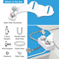 Butt Buddy Spa Bidet Toilet Attachment Warm and Cool Fresh Water Sprayer Bidet Attachment Whats In the Box Contents Image In My Bathroom IMB
