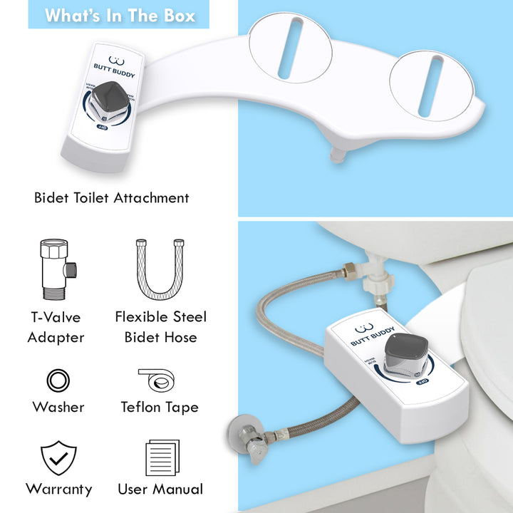 BUTT BUDDY - Bidet Toilet Attachment & Fresh Water Sprayer