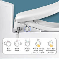 BUTT BUDDY Suite - Smart Bidet Toilet Seat Attachment (Cool & Warm Water Sprayer, Air Dryer & Heated Seat )