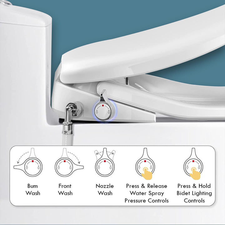 BUTT BUDDY Suite - Smart Bidet Toilet Seat Attachment (Cool & Warm Water Sprayer, Air Dryer & Heated Seat )
