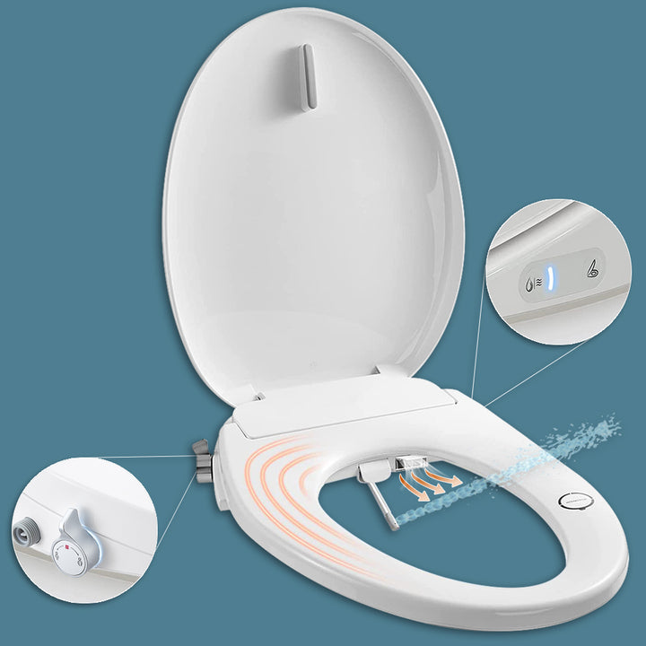 BUTT BUDDY Suite - Smart Bidet Toilet Seat Attachment (Cool & Warm Water Sprayer, Air Dryer & Heated Seat )