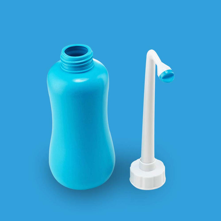 Butt Buddy Go Portable Bidet Handheld Fresh Water Sprayer Front Standing Nozzle Bottle Separated Image In My Bathroom IMB
